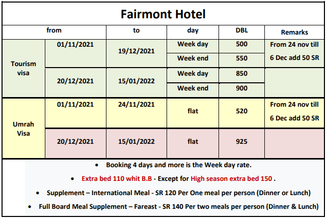 fairmont hotel makkah